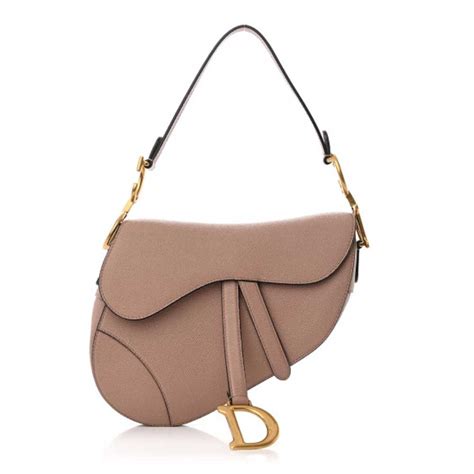 CHRISTIAN DIOR Grained Calfskin Saddle Bag Fard.